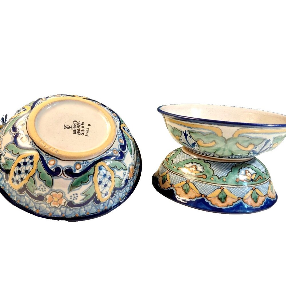 Set of 5 Signed and numbered Uriarte Pueblo Talavera Bowls  1970-1985  *Flaw